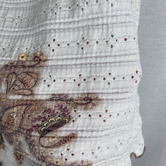 Vintage Paris Blues Top Y2K Peasant Blouse Eyelet Fairy Grunge Boho Coachella - Picture 5 of 7